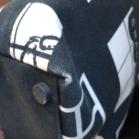 CHANEL Coco Canvas Window Tote Bag Black White Classic - Picture 15 of 15